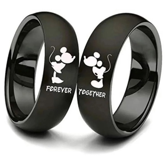 Iconic Mickey Minnie Kiss Ring Set - Picture 4 of 5